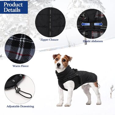 Водонепроникний теплий зимовий одяг для собак, розмір M (довжина спини 34 см), колір зелений. Підходить для маленьких собак, цуценят, для прогулянок на вулиці. З коміром та блискавкою.