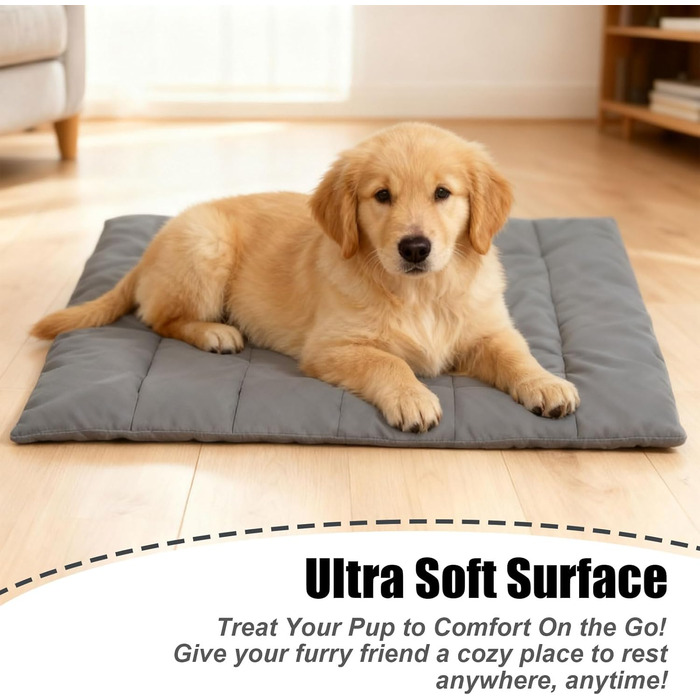 Водонепроникний килимок для собак на виїзд, миється, зручний, м'який, для подорожей, кемпінгу, відпочинку на природі (сірий)