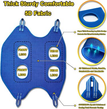 Шлейка-гамак для грумінгу собак OVTEXZOG, переноска для стрижки кігтів, гамакова сумка для собак під час грумінгу (середня, до 20 кг, блакитна)