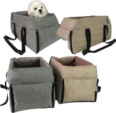 Автомобільний лежак для собак середніх та маленьких порід, переноска для котів та собак, зручний автотранспорт для тварин (сірий)