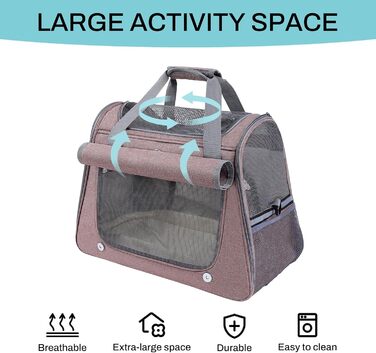 Транспортна сумка для котів та дрібних собак YooxArmor, 45x25x34 см, до 9 кг, червона