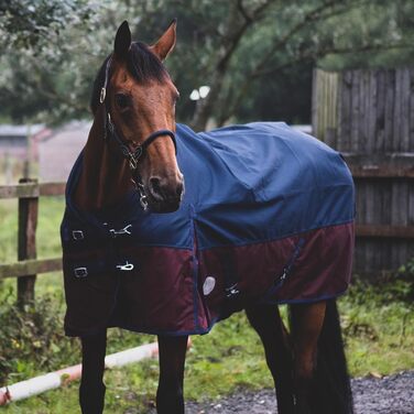 Кінська попона eQuitack 1200 ден, водонепроникна з флісовою підкладкою, 125 см, синя/бордова