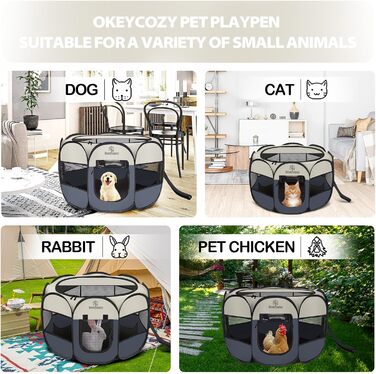 Складаний манеж Okeycozy для собак і котів, переносний вольєр для дому, намет з кришкою для маленьких собак, цуценят і кошенят
