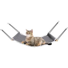 Підвісна лежанка для котів 58,4 x 39,4 см - м'яка, дихаюча, з дерев'яною підтримкою, для більшості порід