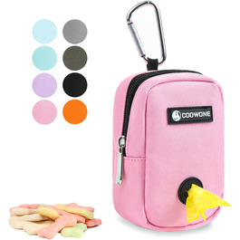Сумка для ласощів та пакетиків для вигулу собак COOWONE, рожевий колір, з дозатором пакетиків