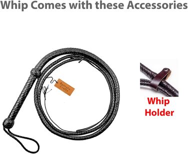 Преміум бичача плеть з чорної шкіри Bantoro Crafts, 12 косичок, довжина 0,9-2,4 м, для верхової їзди