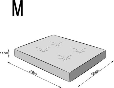 Крісло-ліжко для собак, прямокутне, 75 x 50 см, антрацит