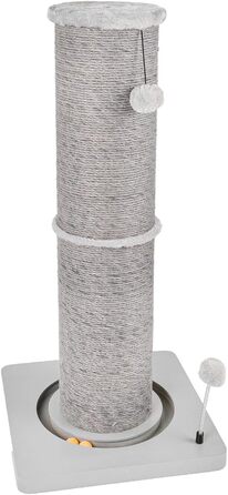 Котячий стовпчик Carla з іграшками - інтерактивна котяча іграшка для самостійних занять. Висота 82 см, діаметр 20 см, розміри 40 x 40 x 86 см, колір антрацит