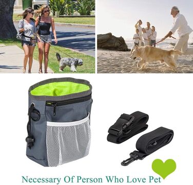 Сумка для ласощів для собак Hanwell з дозатором для прибирального інвентарю, водонепроникна, сіра