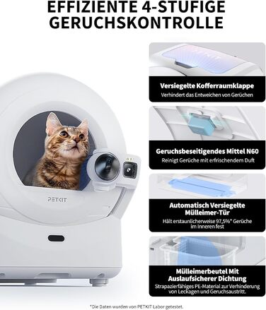 Самоочисний котячий туалет з камерою 1080P HD PETKIT Purobot Ultra 70 л білий