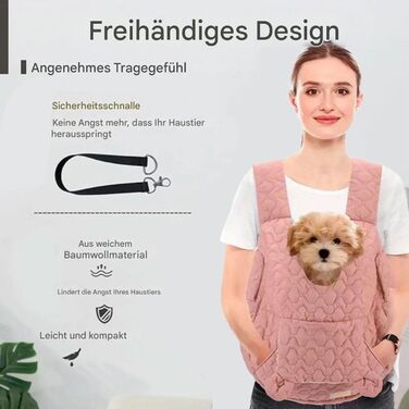 Рюкзак-переноска для собак та котів Ahuuen - Дихаючий, м'який, для маленьких собак, кошенят, цуценят. Підходить для прогулянок, подорожей, кемпінгу, велопоїздок (Рожевий)