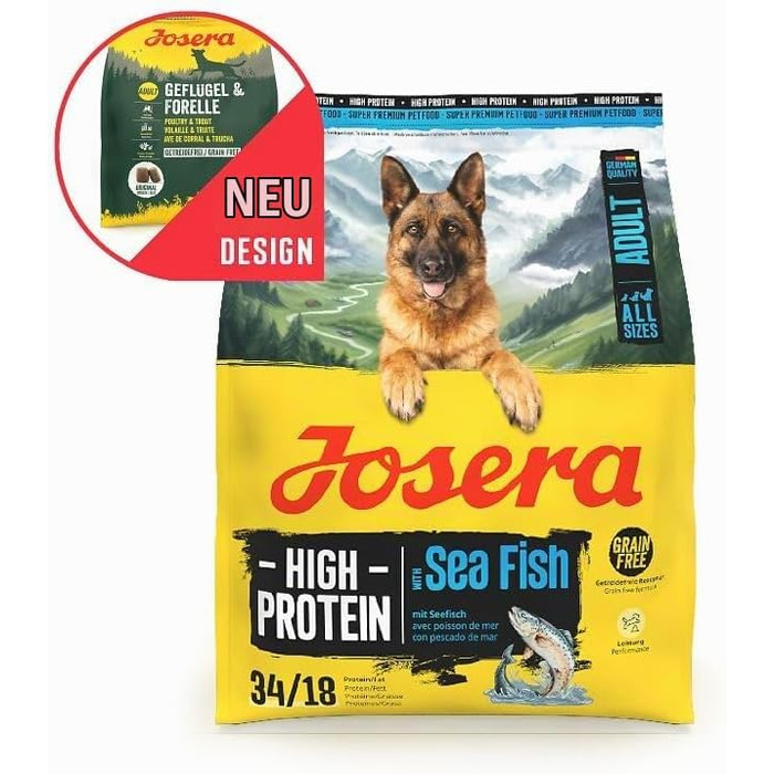 Сухий корм для дорослих собак Josera High Protein з лососем, 12.5 кг