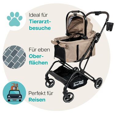 Візок для собак Innopet Nomad Compact - легкий, складаний візок для собак та котів до 20 кг, знімний кузов, переноска та автокошик