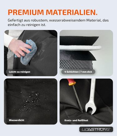 Захист вантажного відсіку LIONSTRONG® – універсальний килимок для багажника авто [з м'якою підкладкою та водонепроникним покриттям] – захист від бруду, подряпин та вологи (100x100 см)