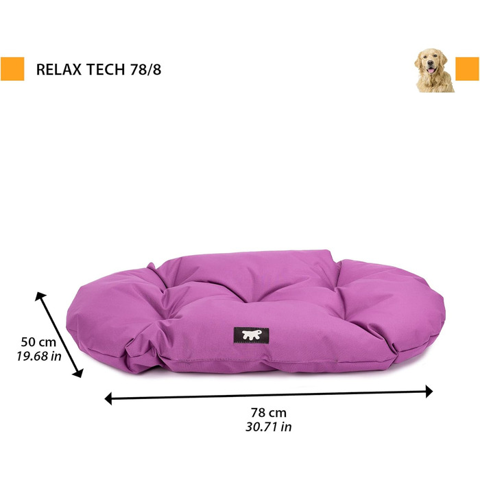 Ортопедичне ліжко для собак великих порід Ferplast: м'яка лежанка-софа з водонепроникним знімним чохлом, 110 x 70 x 8 см (Viola)