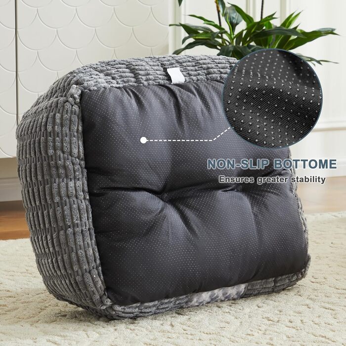 Велике собаче ліжко з неслизьким дном, кошик для собак/диван для домашніх тварин з тканини корд, піднятий борт, для лабрадора, німецької вівчарки, 89x64x23 см, сірий колір