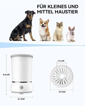 Pawclean Pro: очищувач лап для собак Pfotenjoy, 360° очищення, USB, тихий, без стресу