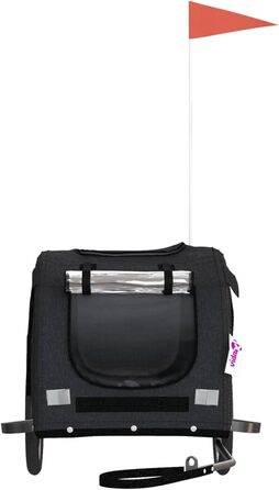 Причіп для велосипеда для собак, чорний, Oxford-тканина та метал. Причіп для велосипеда, вантажний причіп - 93884