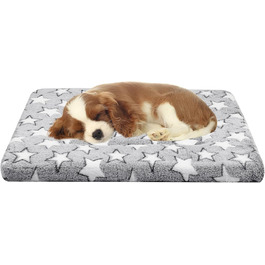 Килимок для собак маленьких порід, 61 x 40.6 см, короткий плюш, товщина 4.1 см, для собачих будок, машинне прання, ідеально для кліток 61 см, сірий, Stern
