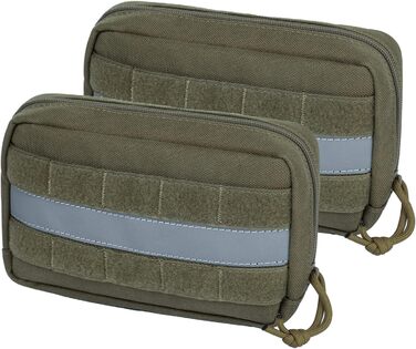 Набір Futterbeutel OneTigris для собак (2 шт.), великий MOLLE-рюкзак для корму, тактичний, з світловідбиваючими смугами, для тренувань та прогулянок, зелений