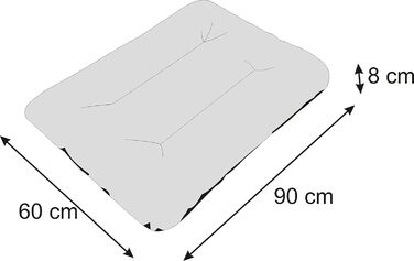 М'який лежак для собак, лежанка-софа для тварин, подушка для собак, корзина для собак, м'яке ліжко для собак, 90 x 60 см, бежевий, R1, з принтом лапок