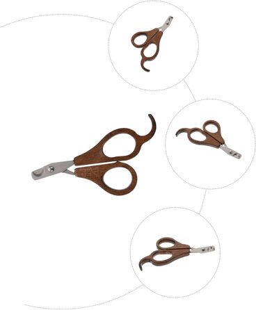 Набір з 3 шт. ножиці для стрижки кігтів домашнім тваринам BESPORTBLE - для собак, котів, дерев'яні, коричневі