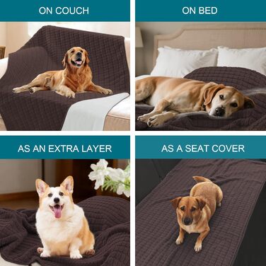 Водонепроникний килимок для собак H.Versailtex, миючий килимок для домашніх тварин, 80x100 см, коричневий