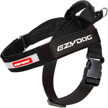 Шлея для собак EZYDOG Express XXL чорна, ергономічна, зручна ручка, для малих, середніх і великих порід