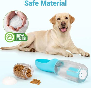 Поїлка для собак Zivacate 600 мл з контейнером для корму та пакетиками для відходів - блакитна