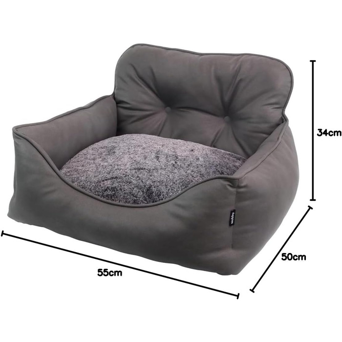 Ліжко для собак Nobby ENOCK, темно-сірий, 55 x 50 x 20-34 см