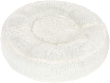 Крісло-лежанка для собак Zooplus Flocke | з в'язкоеластичними кульками | м'яке та зручне | гніздечко для собак | з блискавкою, можна прати | білий колір (діаметр: 90см x висота: 20см)