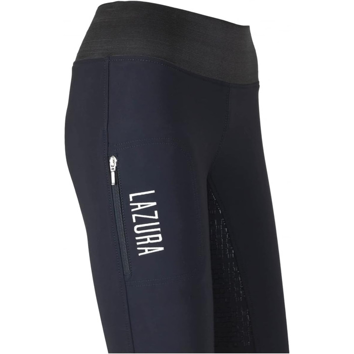 Легінси для верхової їзди Lazura Emma - зимові, водонепроникні, з силіконовим повним сидінням | Леггинси для верхової їзди з широким гумовим поясом та кишенею для телефону | Дамський одяг для верхової їзди, розміри 36-44, чорний |
