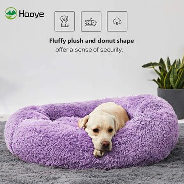 Кругле ліжко для собак та котів, Deluxe, сіре, Ø 60 см, 40 см. Зручне та миється.