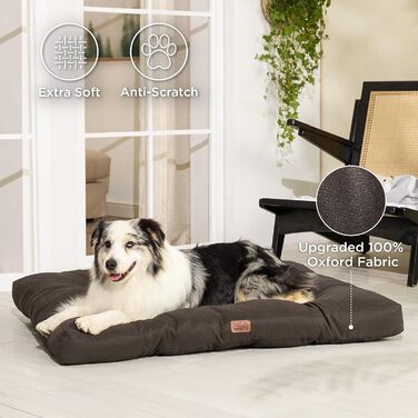 Килимок для собак BEDSURE великих порід, 120x90 см, водонепроникний, коричневий, 10 см заввишки, XL, для активного відпочинку