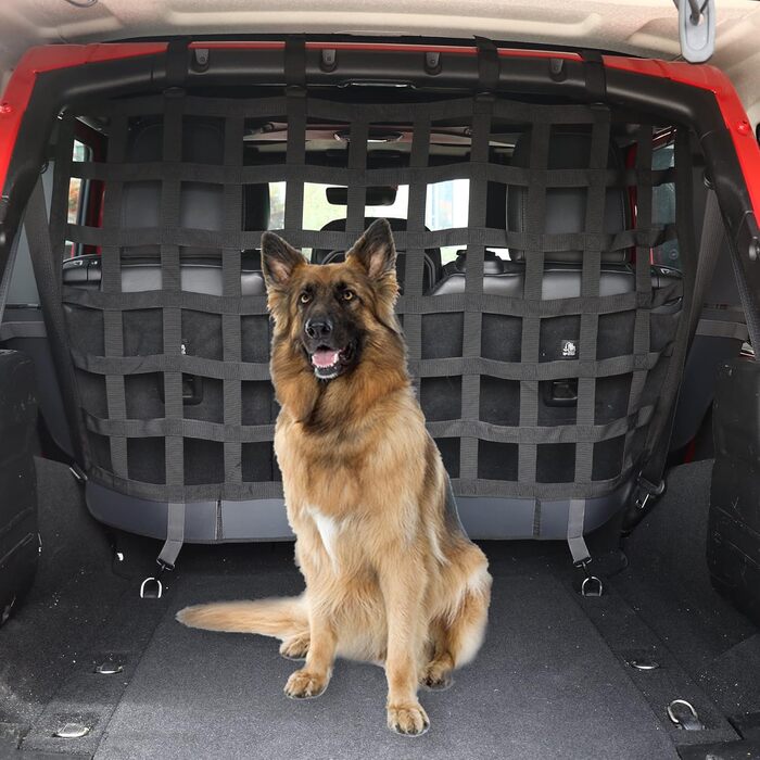 Сітка для собак BESTAOO, захисна перегородка для авто Jeep Wrangler JK/JL 2/4-дверний (2007-2022), оновлена версія, бар'єр на заднє сидіння