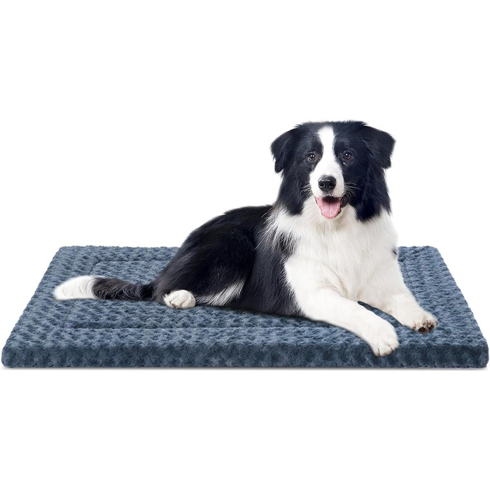 Килимок для собак, м'який, з антиковзаючою основою, для великих собак, 129 x 73 x 3,8 см, сірий