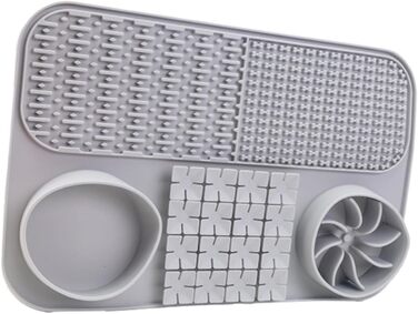 Силіконова килимок-іграшка для собак Licky Mat | Килимок для повільного годування собак | Килимок-нюхалка для цуценят Gray