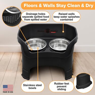 Автоматична годівниця для собак NEATER PET BRANDS Feeder-Deluxe з подовженими ніжками, велика, чорна