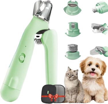 Професійна кусачки для собак 2-в-1 з LED-підсвічуванням, тихий мотор, для собак великих, середніх та маленьких порід