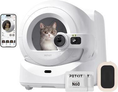Самоочисний котячий туалет з камерою 1080P HD PETKIT Purobot Ultra 70 л білий