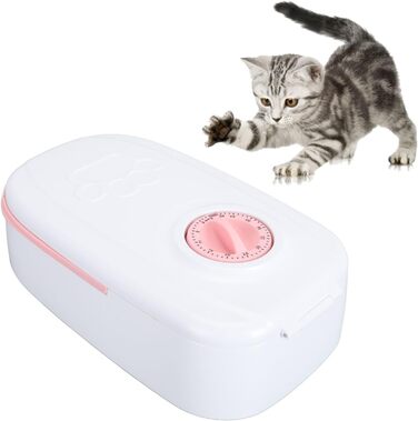 Автоматичний диспенсер для котячого корму з охолоджуваним відсіком, годівниця для малих собак, сухий/вологий корм, програмована годівниця (РОЖЕВИЙ)