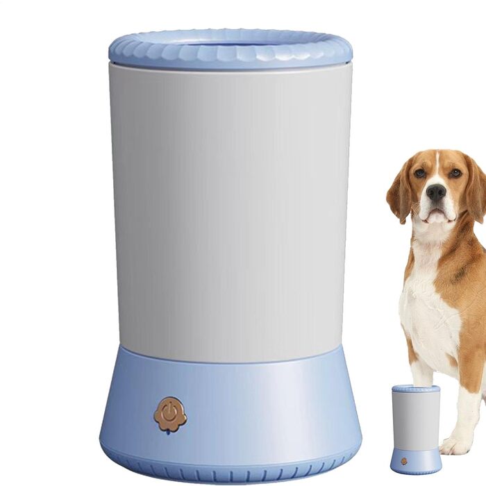 Автоматичний мийник лап для собак - портативний брудостійкий кухоль для миття лап, білий/блакитний