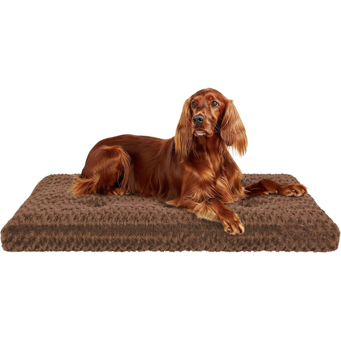 М'яке ортопедичне ліжко для собак Homaxy, великі породи, 120x74x10 см, біле/коричневе, з неслизьким дном, миється