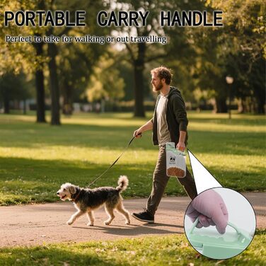 Контейнер для корму для собак 2.8L, герметичний, вологостійкий, BPA-free, прозорий, зелений 1391-Dog-Green