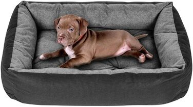 Ліжко для собак SuperKissen24: корзина, диван, ліжко для малих, середніх та великих собак. Розмір M, сірий, 70x55 см. Миється. Упаковка: 1 шт.