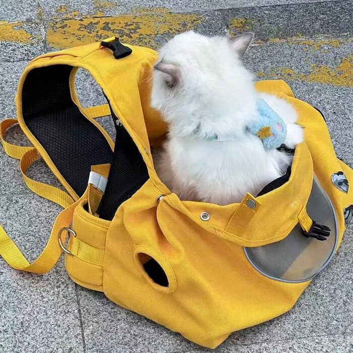 Транспортна сумка для собак та котів, переноска для тварин, зелено-жовта, 35.8 x 40.9 x 16.69 см