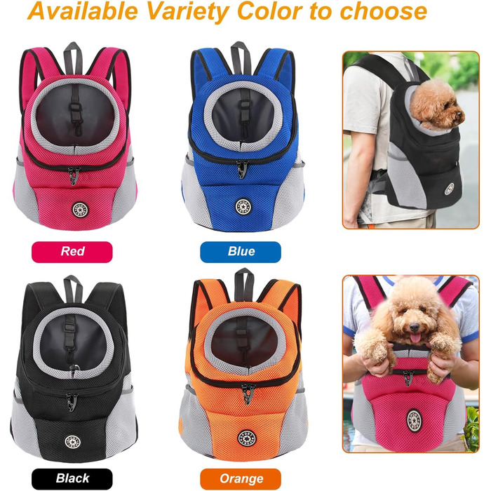 Шлейка-рюкзак для собак та котів, переноска для тварин, алюмінатор для дихання, водонепроникне дно, для подорожей та активного відпочинку (S, помаранчевий)