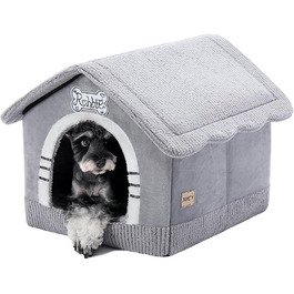 Будинок для собак Jiupety, XL, 51x46x46 см, сірий - затишний лежак для собак вагою 7-14 кг, підходить для дому