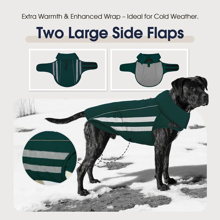 Зимовий теплий куртка для собак Pitbull, водонепроникний, вітронепроникний, світловідбиваючий, регульований, з флісовою підкладкою, для активного відпочинку, колір зелений, розмір XL