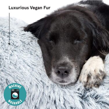 М'яке ліжко для собак та котів: кругла подушка-донат, 60x60x20 см, сірий колір